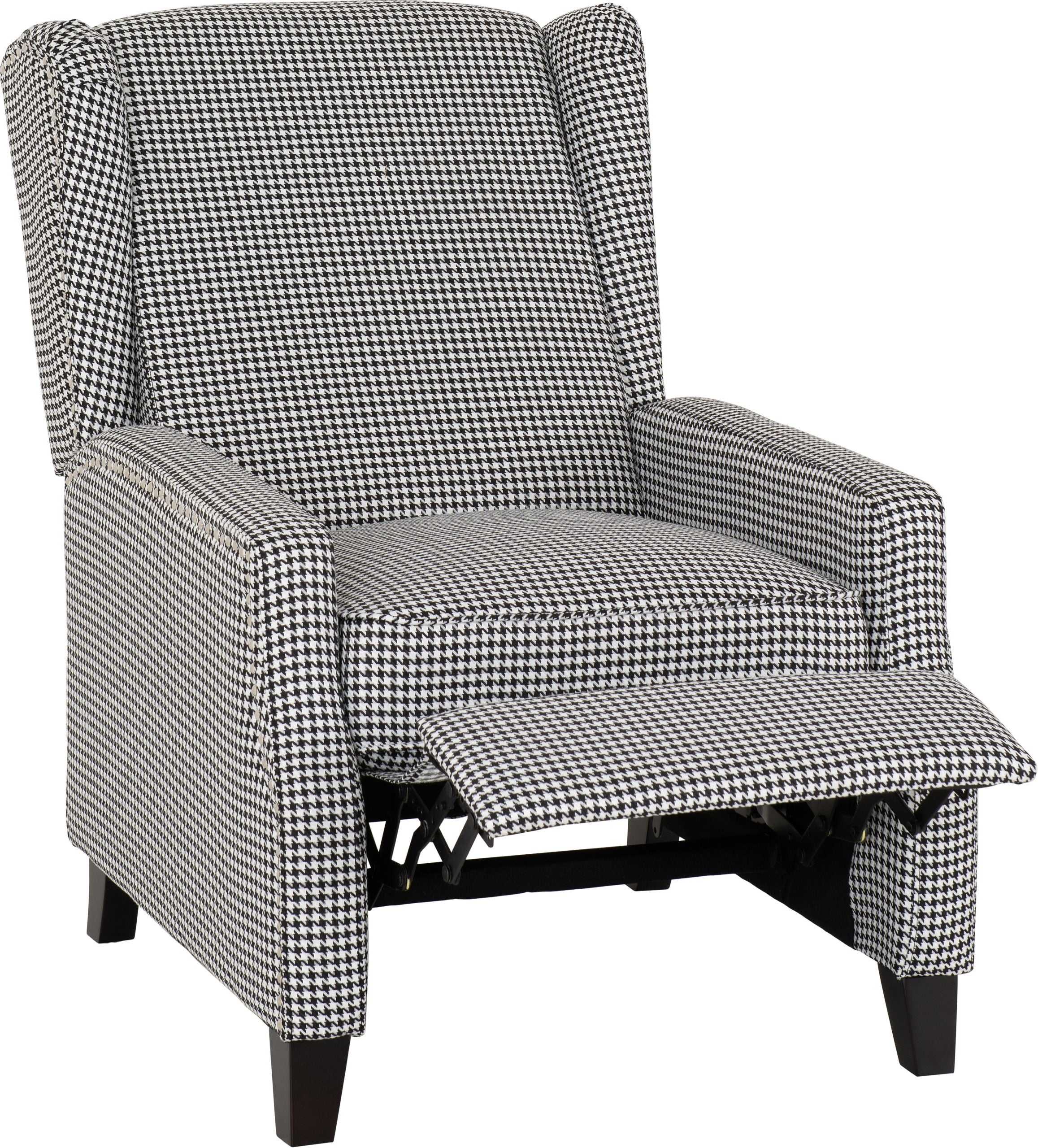 KENSINGTON RECLINER CHAIR - DOGTOOTH FABRIC